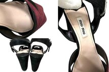 【中古】miumiu ミュウミュウ　 靴 レディース CAM NERO GRANATO 5XP572 ストラップパンプス スエード 日本サイズ23.5cm_画像3