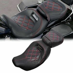  new goods! Harley double seat [ red Stitch ]2009 year ~ touring cvo Street g ride Road King King & Queen seat 