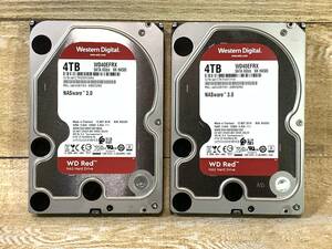 ★WD Red 4.0TB SATA600 3.5インチ内臓型ハードディスク NASware3.0 WD40EFRX 2台セット 良品美品★送520ok★