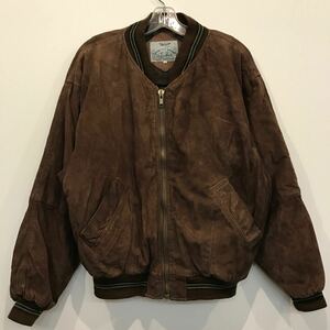 90s UK製 City Leathers スエード レザー ジャケット 中綿 ジャンパー ブルゾン バックスキン 本革 ビンテージ MADE IN UK ブラウン MEDIUM