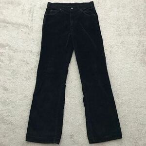 70s 80s USA製 Levi's リーバイス 22574-9055 MOVIN ON ベロア フレア パンツ 後染め ブラック W31 L32 刻印14 42TALON ビンテージ 646 517