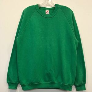 80s 90s USA製 JERZEES ジャージーズ スウェット XL グリーン ソリッド 無地 ビンテージ ラグラン SWEAT 緑 MADE IN USA