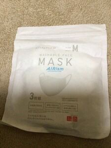 新品 未使用品 ユニクロ UNIQLO エアリズムマスク WASHABLE FACE ウォッシャブル フェイス マスクMASK 3P AIRISM ホワイト 白 WHITE M