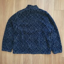 希少90s patagonia/グリセードプルオーバー/KIMONO 柄/キモノ柄/ネイビー×オリーブ/ フリース ジャケット/made in USA/サイズL_画像6