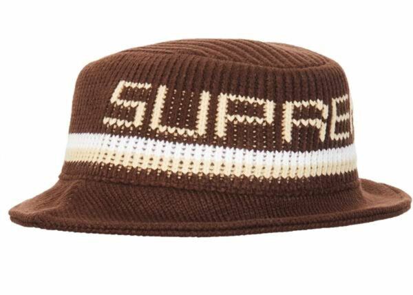 19AW supreme シュプリーム knit logo crusher バケットハット バケハ ブラウン M/L ニット帽 茶