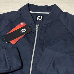 新品★フットジョイ FootJoy フロントジップポケット 裏フリース THERMAL 保温 フルジップ ジャケット/ネイビー/サイズXL