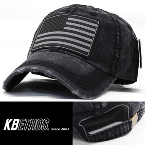 ローキャップ 帽子 メンズ ケービーエトス KB ETHOS FLAG VINTAGE BALLCAP ブラック 正規品 KBVT-671-BLK アメリカ NYC USA
