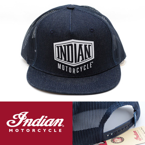 メッシュキャップ 帽子 メンズ インディアン モーターサイクル Indian Motorcycle Denim Trucker ブルー 2860745 平ツバ USA