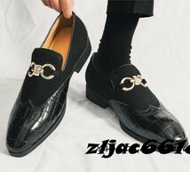 新品 ビジネスシューズ メンズ レザーシューズ 高品質牛革 紳士靴 革靴 クラシック イギリス風 レトロ ローファー 25.5cmサイズ選択可能_画像1