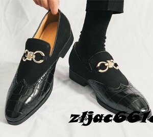 新品 ビジネスシューズ メンズ レザーシューズ 高品質牛革 紳士靴 革靴 クラシック イギリス風 レトロ ローファー 25.5cmサイズ選択可能