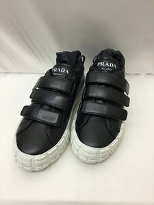 20231201【PRADA】プラダ ローカットスニーカー ベルクロ レザー 35.5 ブラック 942