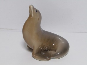 mm07-8893[NAK] ロイヤルコペンハーゲン ROYAL COPENHAGEN フィギュリン 置物 1441 アシカ Sea Lion 陶器人形