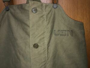 US NAVY deck overall size S Vintage TALON Zip khaki moss green olive US navy military America army old clothes 