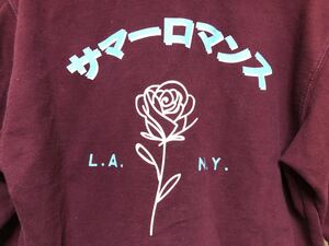 RSQ Collective スウェット パーカー サイズM ワインレッド サマーロマンス NY LA ニューヨーク ロサンゼルス TATTOO ROSE 薔薇 タトゥー