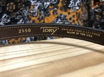 TORY LEATHER サイズ 32 スタッズ ベルト ブラウン ブラス ゴールド 茶 レザー ベルト 本革 Made in USA 金 真鍮 アメリカ製_画像3