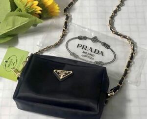 未使用 PRADA プラダ ポーチ ショルダーバック ブラック 