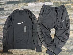  remainder little XXL Nike sushuSBB Crew jogger pants top and bottom set inspection SWOOSH/ tape / embroidery sweat free strainer black 2XL