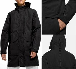  last M Nike NSW thick nylon spring coat @24200 jpy inspection mountain military Parker hood jacket moz black black 