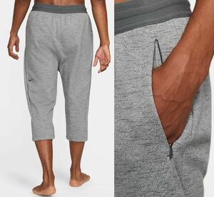 S Nike DRI-FIT super stretch 3/4 knitted pants @10230 jpy inspection half cropped pants tights jogger training Jim yoga Heather gray 