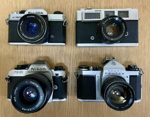 【1円スタート・年末在庫処分・早い者勝ち】Fujica ST60, Nikon FG-20, Pentax SV, Konica SⅢ 