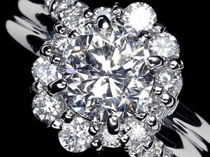 ILM10225SS【1円～】新品【RK宝石】《Diamond》極上ダイヤモンド 特大1.137ct!! 極上脇石ダイヤモンド Pt900 超高級リング ダイヤ