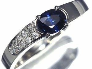 OO10353SS【1円～】新品【RK宝石】≪Sapphire≫ 極上濃厚カラー!! 極上サファイア 大粒0.85ct! 極上ダイヤモンド Pt900 高級リング ダイヤ