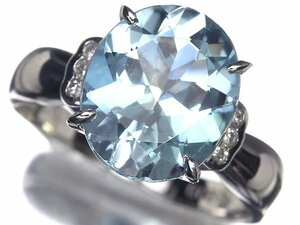 VK10399T 初売り【1円～】新品【RK宝石】≪Aquamarine≫ 極上アクアマリン 大粒2.62ct!! 極上ダイヤモンド Pt900 高級リング ダイヤ