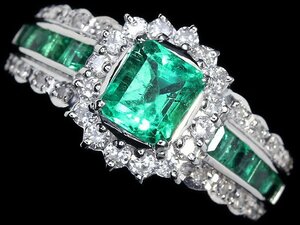 KL10455T 初売り【1円～】新品【RK宝石】≪Emerald≫ 極上エメラルド 0.74ct 脇石エメラルド 極上ダイヤモンド Pt900 高級リング ダイヤ