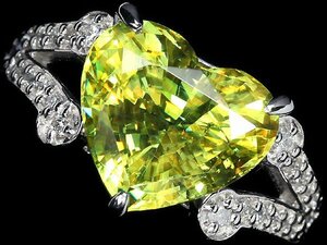 IMR10506T 初売り【1円～】新品【RK宝石】《Sphene》極上スフェーン 大粒4.98ct! 極上ダイヤモンド Pt900 超高級リング ダイヤ ハート