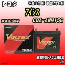 バッテリー VOLTEX トヨタ アイシス CBA-ANM15G 平成16年9月-平成17年11月 V70B24R_画像1