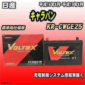 バッテリー VOLTEX 日産 キャラバン KR-CWGE25 平成16年8月-平成19年8月 V125D31R