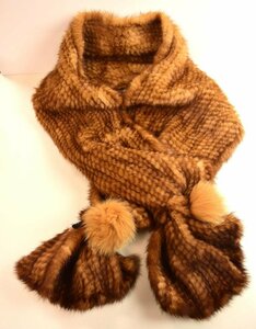 ICH[ used beautiful goods ] INVERNALE ISSIMO mink & fox fur stole muffler (207-231224-ss3-ICH)