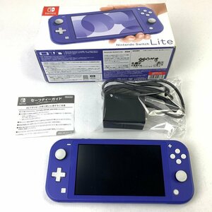 FUZ【中古品】 NintendoSWITCH lite スイッチ ライト 本体 ブルー 箱傷み、画面に焼けあり 〈34-231126-YY-12-FUZ〉