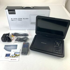 FUZ【中古品】 COOAU CU-101 ポータブルDVDプレーヤー 回転式スクリーン 充電式電池 〈92-231209-YY-23-FUZ〉