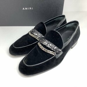 FUZ 【中古品】 AMIRI アミリ BANDANA CHAIN VELVET LOAFER バンダナベロア ローファー 靴 サイズ：41.5 メンズ 〈164-231222-nm-1-FUZ〉