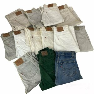 FUZ 【ジャンク・汚れ・ダメージ】 デニムパンツ 13本まとめ リーバイス levis Lee ホワイト ジーンズ 古着 〈174-231227-nm-2-FUZ〉