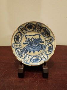 中国 呉須南京皿 染付 中国美術 古美術 径17cm 骨董 呉州皿