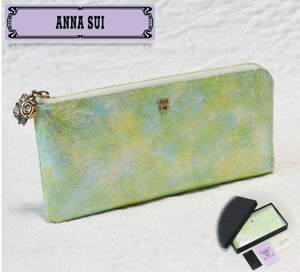 新品箱付き【ANNA SUI アナスイ】パピヨン ローズチャーム L字ファスナー長財布 v4277