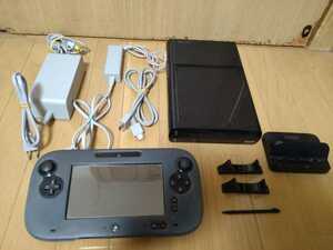 ②美品 任天堂 Nintendo WiiU 32GB Wii U 本体 WUP-101 GamePad WUP-010 ブラック　任天堂HDMI　ケーブル一式　他セット