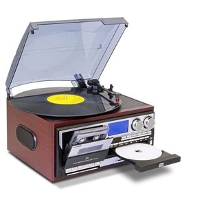 レコードプレーヤー スピーカー内蔵 マルチオーディオ SDカード録音可 USB録音可 CD ラジオ デジタルプレーヤー カセットテープ USB