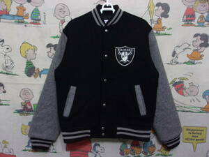 90s RAIDERS スタジャン 90年代 USA製 レイダース Chalk Line メルトン ウール ジャケット NFL VINTAGE 古着 アメフトHIPHOPギャングN.W.A.