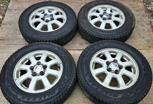 1円～☆冬用☆パジェロミニ純正AW☆175/80R15☆BS ブリザックDM-V2☆バリ溝 4本セット☆