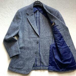 ハリスツイード Harris Tweed toprun ツイードジャケット テーラードジャケット ブルー