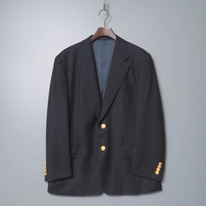 TG7778◎TEIJIN MEN'S テイジンメンズ Policarpo ポリカルポ生地 金ボタン2B シングル テーラードジャケット 紺ブレザー 紺ブレ サイズAB6