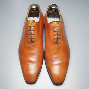 W1098//*マグナーニ/MAGNANNI*13232/メンズ42.5/ホールカット/ワンピース/プレーントゥ/レザーシューズ/革靴/茶/ブラウン