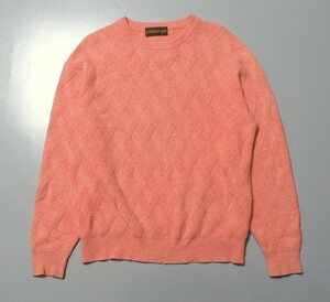 TG8560◇CASHMERE LIFE カシミヤライフ メンズM クルーネックセーター カシミアニット ピンク系