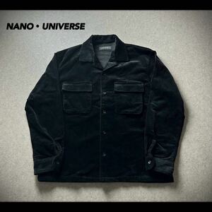 nano universe ナノ・ユニバース ブラック コーデュロイ ジャケット ダブル マチ付きポケット 黒 大きいサイズ XL ビッグ アウター