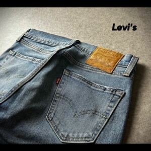 即決 W29 LEVI'S PREMIUM リーバイス プレミアム 505WARM ストレート デニムパンツ ジーンズ ジーパン 牛革パッチ BIGEタブ 黒カンヌキ