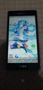 ②Xperia A SO-04E 初音ミク ver ピンク　ソニー,ドコモ ワンセグ 4GLTE 契約不要 wifi運用可能