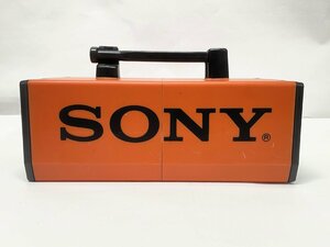 [TE0746] SONY（ソニー）カセットテープケース 20本収納 バネ式押し出し収納 昭和レトロ オレンジ色 中古現状
